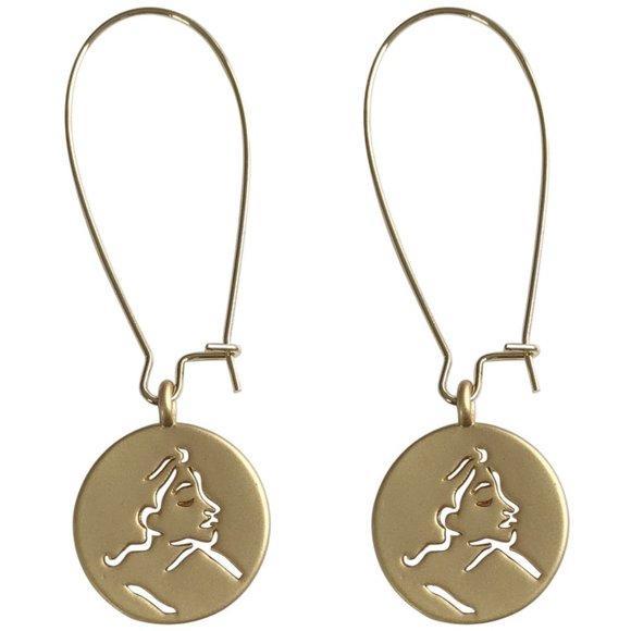 Art Face Hook Earrings - Picture 4 of 8